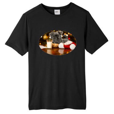 Santa Milk N Cookies Dog Affenpinscher Gift Tall Fusion ChromaSoft Performance T-Shirt