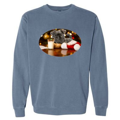 Santa Milk N Cookies Dog Affenpinscher Gift Garment-Dyed Sweatshirt