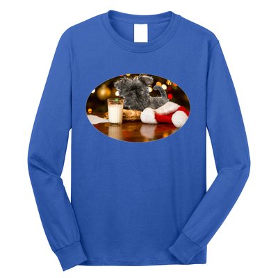 Santa Milk N Cookies Dog Affenpinscher Gift Long Sleeve Shirt