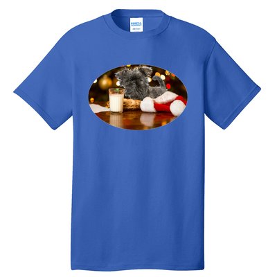 Santa Milk N Cookies Dog Affenpinscher Gift Tall T-Shirt