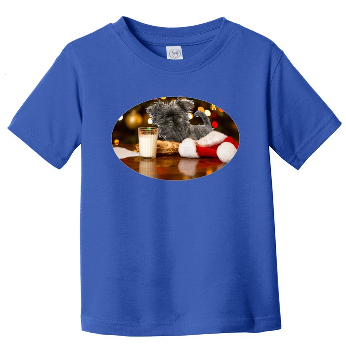 Santa Milk N Cookies Dog Affenpinscher Gift Toddler T-Shirt