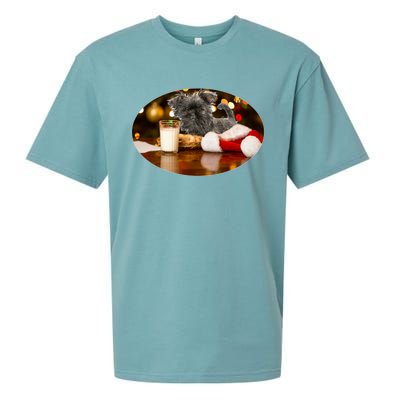 Santa Milk N Cookies Dog Affenpinscher Gift Sueded Cloud Jersey T-Shirt