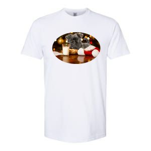 Santa Milk N Cookies Dog Affenpinscher Gift Softstyle CVC T-Shirt