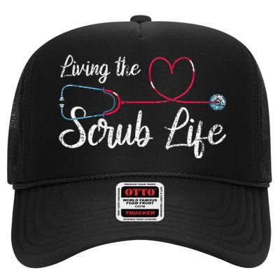 Stethoscope Medical Nursing Scrub Life Nursery High Crown Mesh Back Trucker Hat