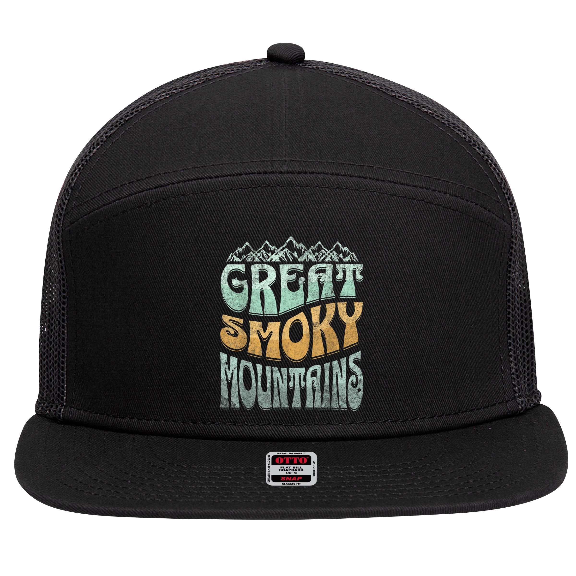 Smoky Mountains National Park 7 Panel Mesh Trucker Snapback Hat