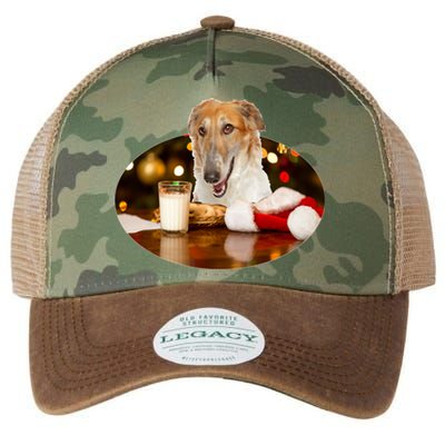 Santa Milk N Cookies Dog Borzoi Gift Legacy Tie Dye Trucker Hat