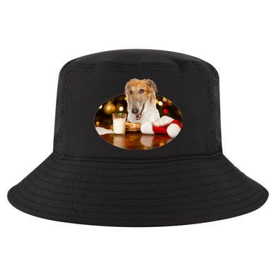 Santa Milk N Cookies Dog Borzoi Gift Cool Comfort Performance Bucket Hat