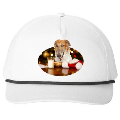 Santa Milk N Cookies Dog Borzoi Gift Snapback Five-Panel Rope Hat