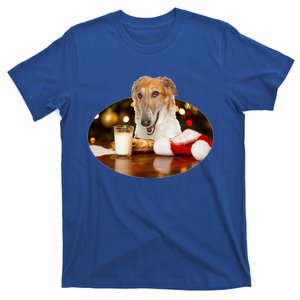 Santa Milk N Cookies Dog Borzoi Gift T-Shirt