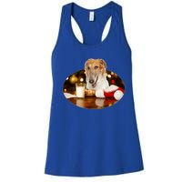 Santa Milk N Cookies Dog Borzoi Gift Women's Racerback Tank