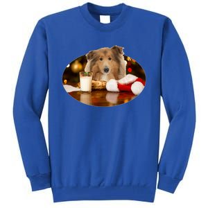 Santa Milk N Cookies Dog Collie Great Gift Tall Sweatshirt