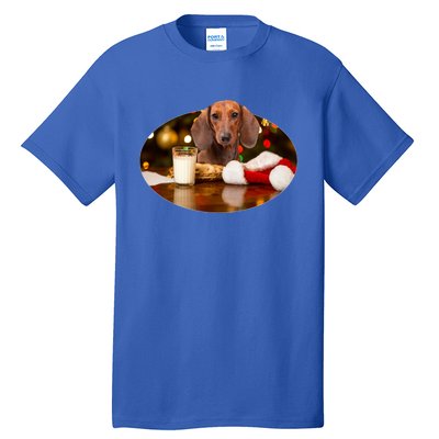 Santa Milk N Cookies Dog Dachshund Gift Tall T-Shirt