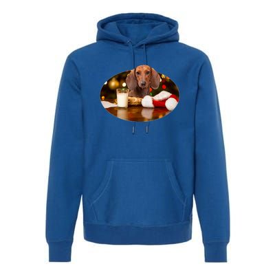 Santa Milk N Cookies Dog Dachshund Gift Premium Hoodie