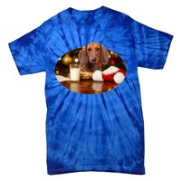 Santa Milk N Cookies Dog Dachshund Gift Tie-Dye T-Shirt