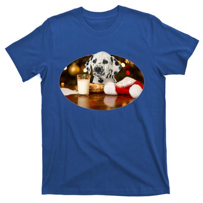 Santa Milk N Cookies Dog Dalmatian Gift T-Shirt