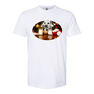 Santa Milk N Cookies Dog Dalmatian Gift Softstyle® CVC T-Shirt