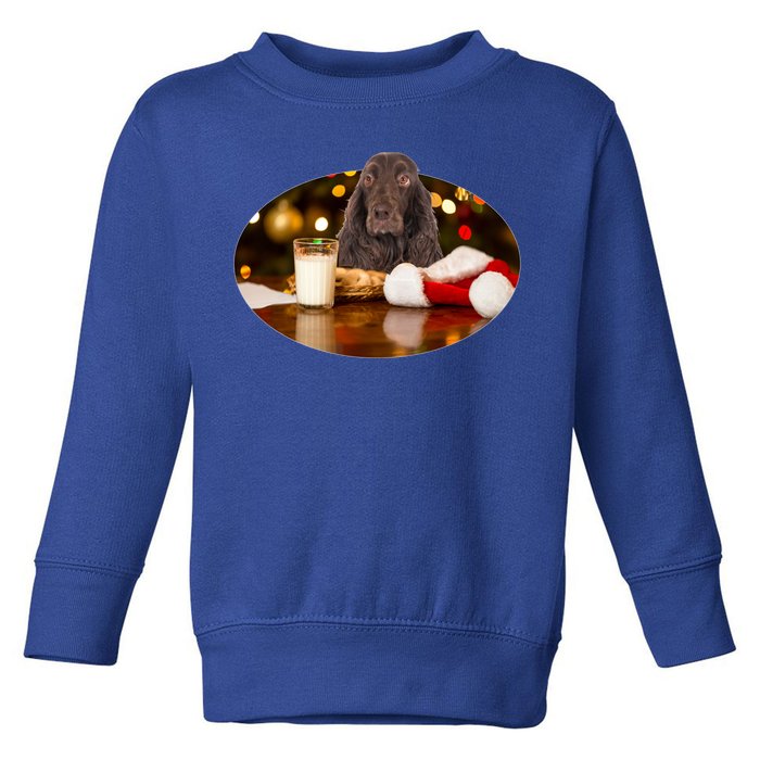 Santa Milk N Cookies Dog Field Spaniel Cute Gift Toddler Sweatshirt