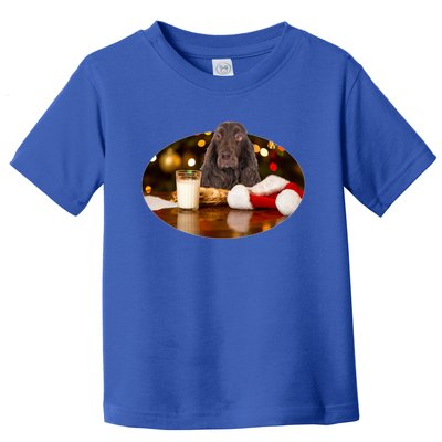 Santa Milk N Cookies Dog Field Spaniel Cute Gift Toddler T-Shirt