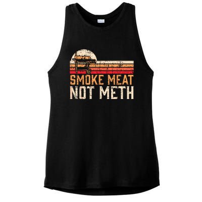 Smoke Meat Not Meth Brisket BBQ Grill Ladies PosiCharge Tri-Blend Wicking Tank