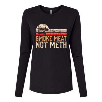 Smoke Meat Not Meth Brisket BBQ Grill Womens Cotton Relaxed Long Sleeve T-Shirt