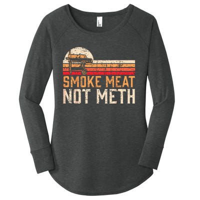 Smoke Meat Not Meth Brisket BBQ Grill Women's Perfect Tri Tunic Long Sleeve Shirt