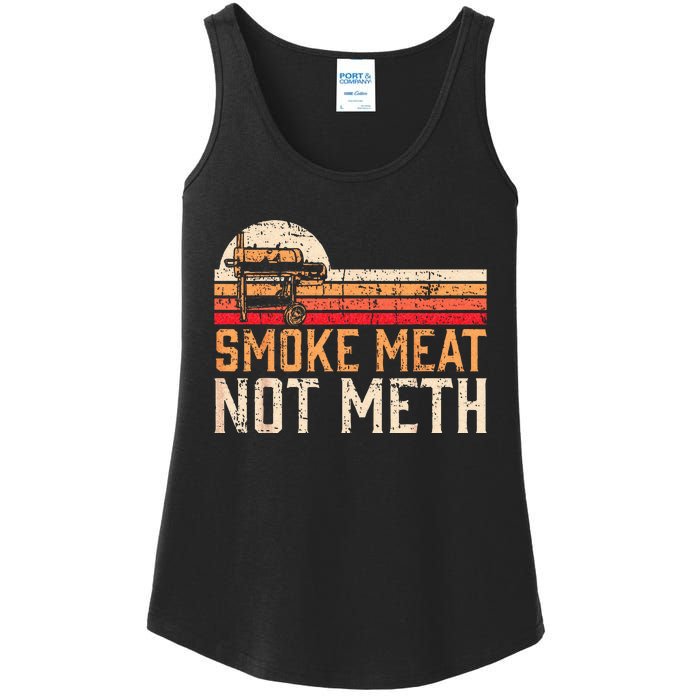 Smoke Meat Not Meth Brisket BBQ Grill Ladies Essential Tank