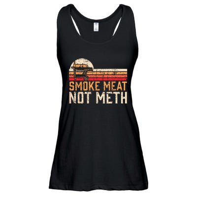 Smoke Meat Not Meth Brisket BBQ Grill Ladies Essential Flowy Tank