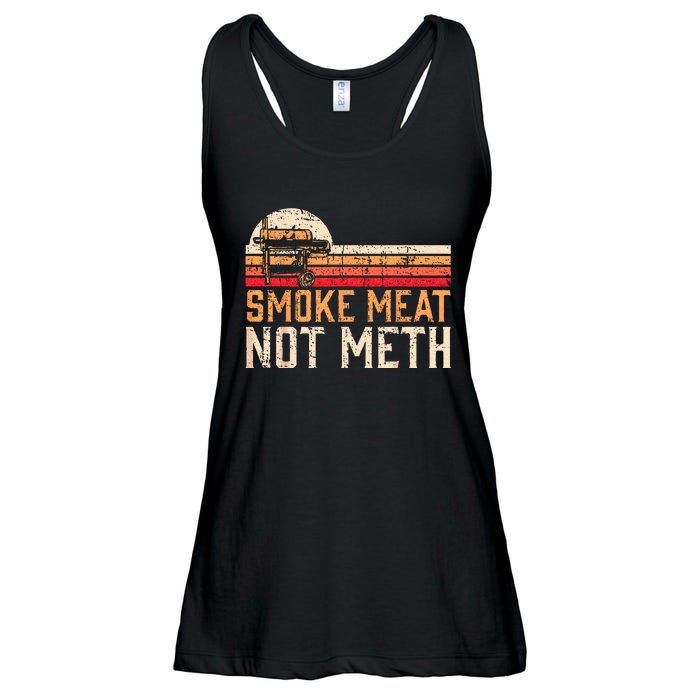 Smoke Meat Not Meth Brisket BBQ Grill Ladies Essential Flowy Tank