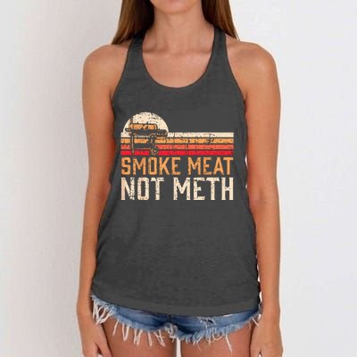 Smoke Meat Not Meth Brisket BBQ Grill Women's Knotted Racerback Tank