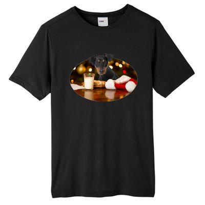 Santa Milk N Cookies Dog Ger Pinscher Gift Tall Fusion ChromaSoft Performance T-Shirt