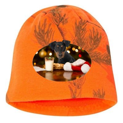 Santa Milk N Cookies Dog Ger Pinscher Gift Kati - Camo Knit Beanie