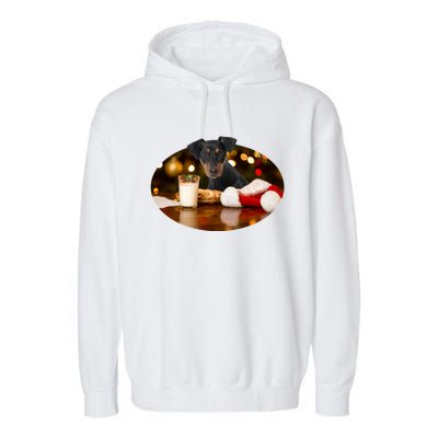 Santa Milk N Cookies Dog Ger Pinscher Gift Garment-Dyed Fleece Hoodie