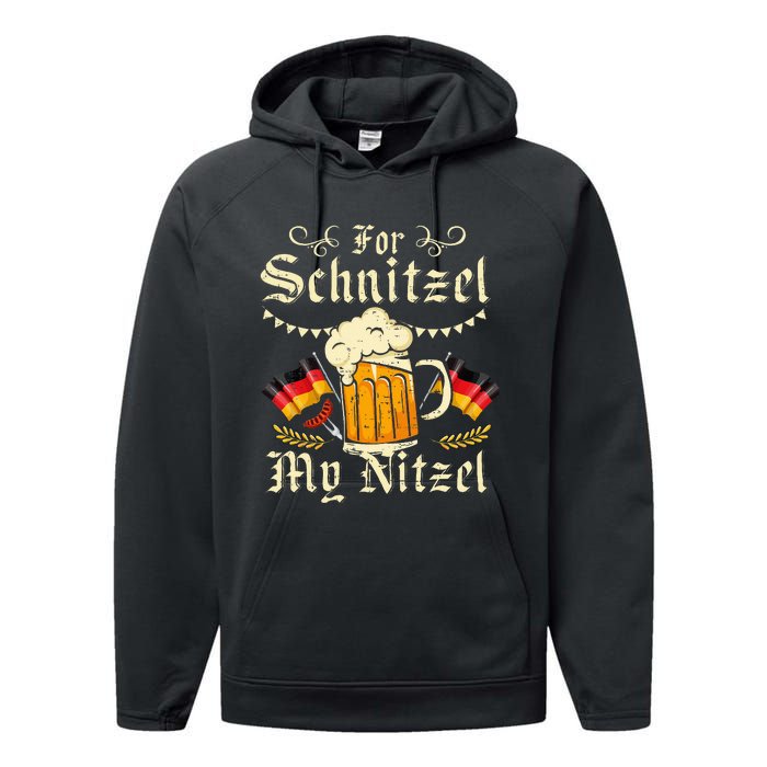 Schnitzel My Nitzel Funny Oktoberfest Performance Fleece Hoodie