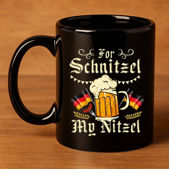 Schnitzel My Nitzel Funny Oktoberfest 11oz C Handle Ceramic Mug