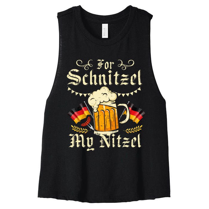 Schnitzel My Nitzel Funny Oktoberfest Women's Racerback Cropped Tank