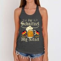 Schnitzel My Nitzel Funny Oktoberfest Women's Knotted Racerback Tank