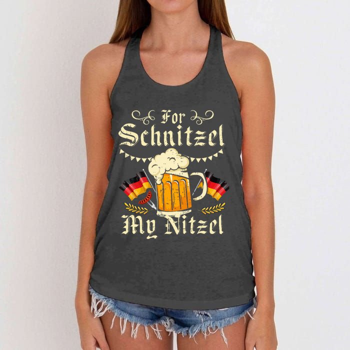 Schnitzel My Nitzel Funny Oktoberfest Women's Knotted Racerback Tank