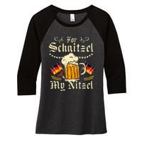 Schnitzel My Nitzel Funny Oktoberfest Women's Tri-Blend 3/4-Sleeve Raglan Shirt