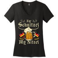 Schnitzel My Nitzel Funny Oktoberfest Women's V-Neck T-Shirt