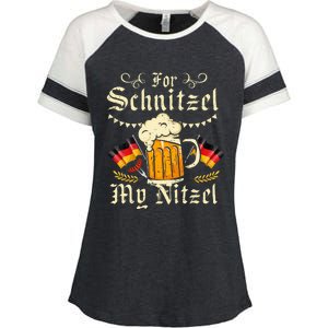 Schnitzel My Nitzel Funny Oktoberfest Enza Ladies Jersey Colorblock Tee