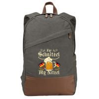 Schnitzel My Nitzel Funny Oktoberfest Cotton Canvas Backpack