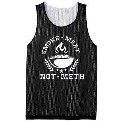 Smoke Meat Not Meth Barbecue Grill Or Grilling Gift Mesh Reversible Basketball Jersey Tank