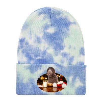 Santa Milk N Cookies Dog Labradoodle Meaningful Gift Tie Dye 12in Knit Beanie