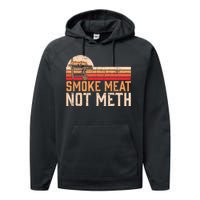 Smoke Meat Not Meth Brisket BBQ Grill Performance Fleece Hoodie