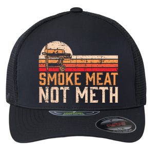 Smoke Meat Not Meth Brisket BBQ Grill Flexfit Unipanel Trucker Cap