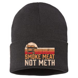 Smoke Meat Not Meth Brisket BBQ Grill Sustainable Knit Beanie