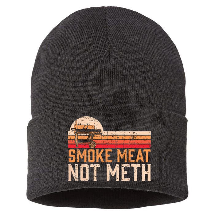 Smoke Meat Not Meth Brisket BBQ Grill Sustainable Knit Beanie