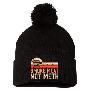 Smoke Meat Not Meth Brisket BBQ Grill Pom Pom 12in Knit Beanie