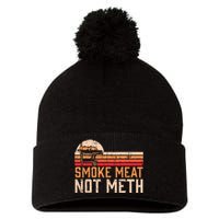 Smoke Meat Not Meth Brisket BBQ Grill Pom Pom 12in Knit Beanie