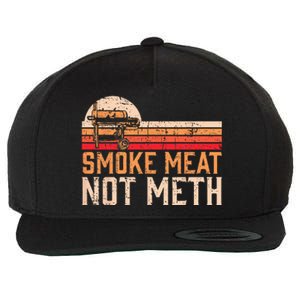 Smoke Meat Not Meth Brisket BBQ Grill Wool Snapback Cap